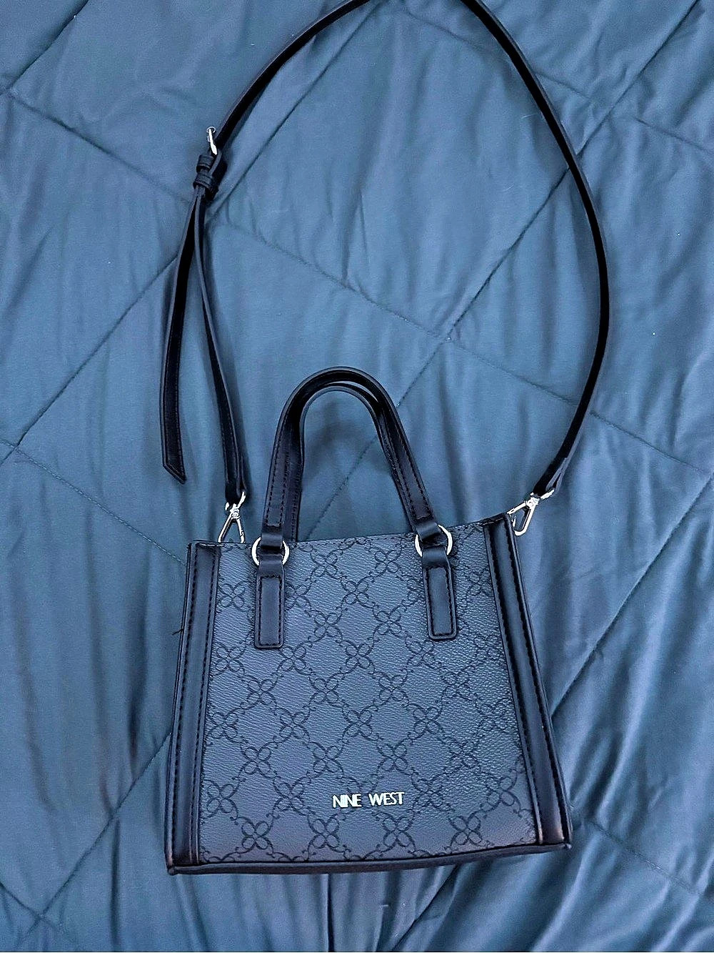 Nine West Magdalina Mini Tote Crossbody Black Satchel